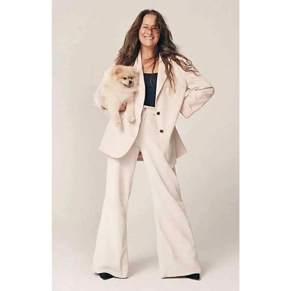 NWT Free People We The Free Oversized Jay Blazer Apricot Beige - Size large